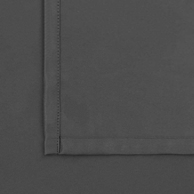 BGment Pocket Bedroom Curtains 63 Inch Long Dark Grey, Room Darkening Thermal - Image 7
