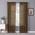 Tollpiz Sheer Curtain Linen Textured Bedroom Curtains Sheer Light Filtering Rod by Tollpiz