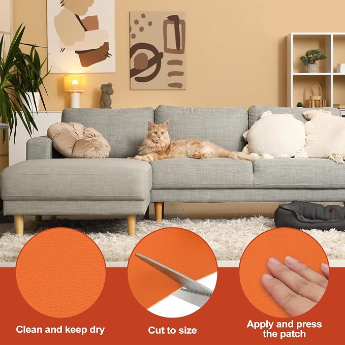 PATIKIL Leather Patches Tape for Furniture, 3.2 x 61 Inch Self Adhesive Vinyl - Image 3