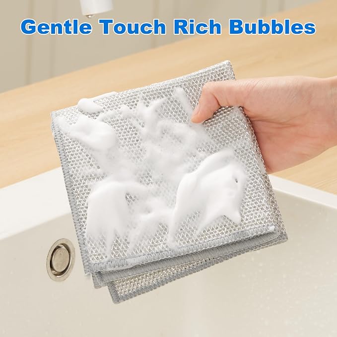 JOYMOOP Dual-Sided Silver Microfiber Cleaning Cloth, Reusable Non-Scratch - Image 6