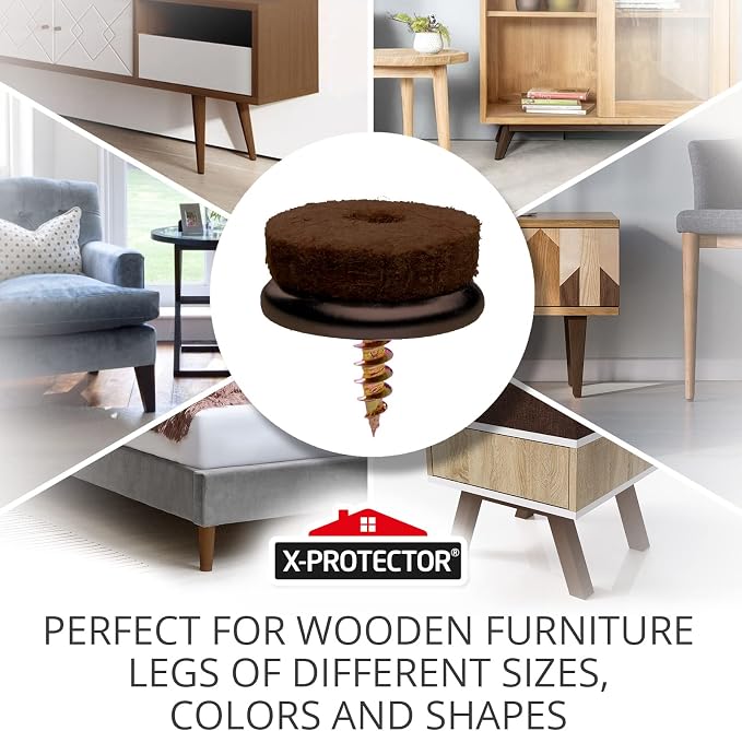 Screw-On Felt Furniture Pads X-Protector 24 PCS - Image 2