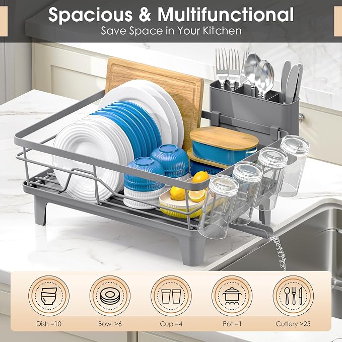 Dish Drying Rack for Kitchen Counter, Sink Dish Rack - Image 2