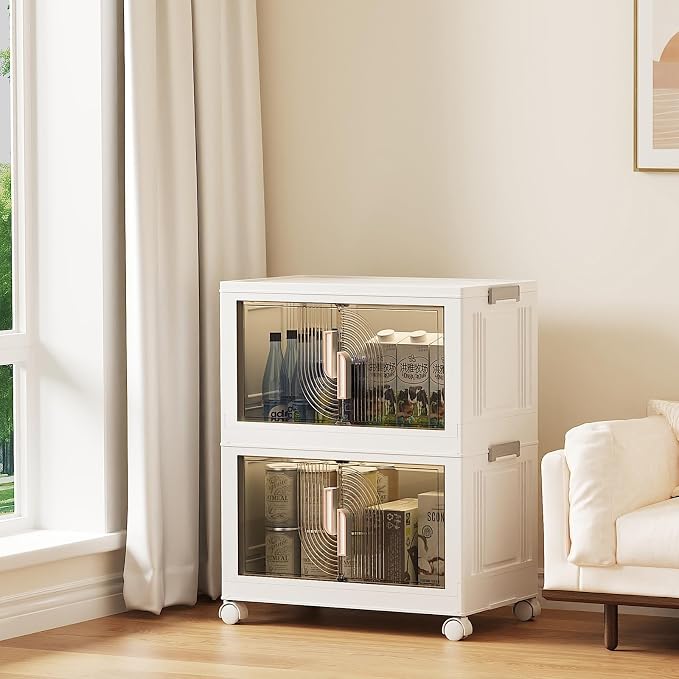 Elegant 2 Tiers Stackable Storage Bins by FeouBlf