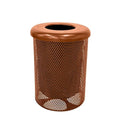 COATEDOUTDOORFURNITURE 32-Gallon Heavy-Duty Punched Steel Round Trash Receptacle by CoatedOutdoorFurniture