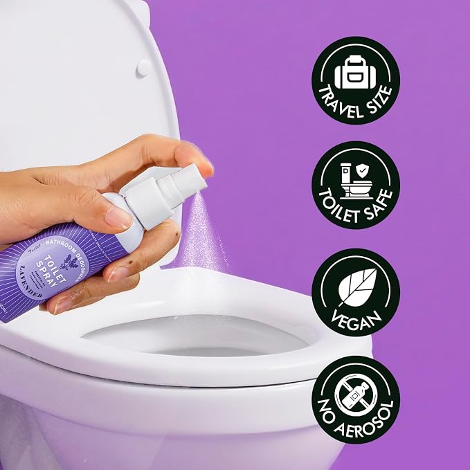 Toilet Spray Travel Size Lavender, Air Freshener Bathroom Spray, 2 Pack - Image 3