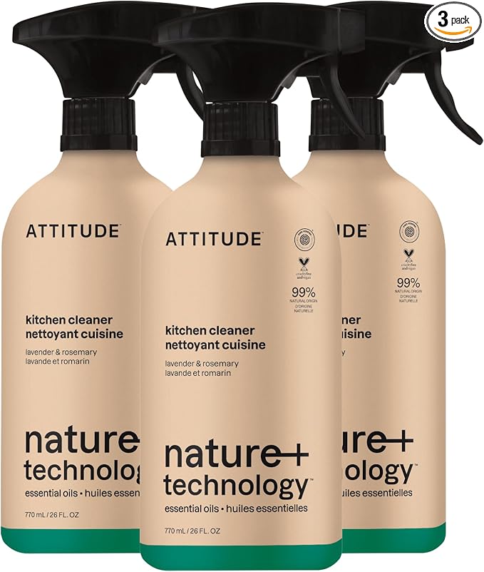 ATTITUDE Kitchen Cleaner Spray, Natural Origin Ingredients, EWG Verified by ATTITUDE