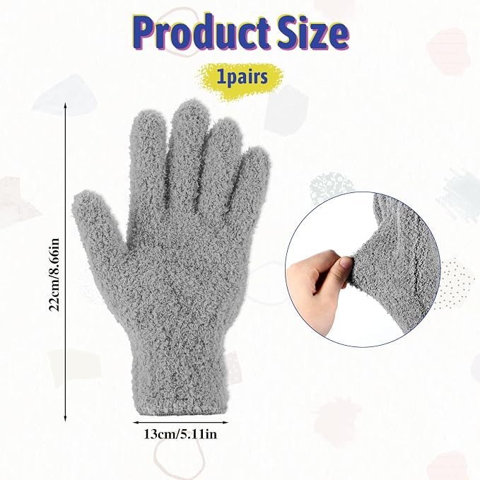 Microfiber Gloves Reusable Microfiber Dusting Gloves Washable Plant Gloves - Image 2