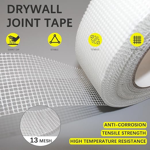 8" 100 Feet Drywall Joint Tape, Self-Adhesive Encrypted Fiberglass Drywall - Image 3