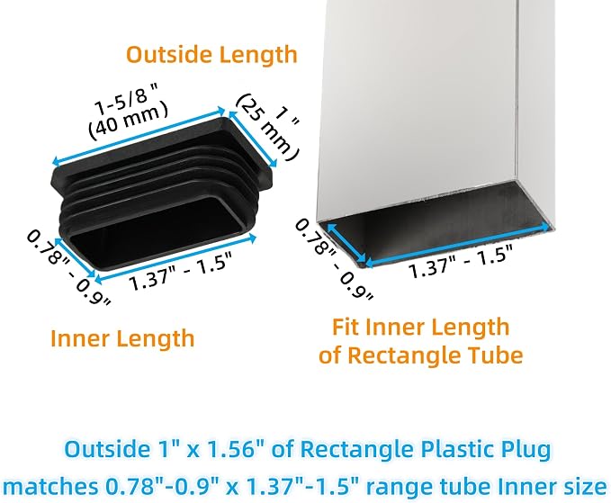 Furnigear Plastic Plugs Tubing End Cap Chair End Caps Outside Bottom Tubing - Image 2