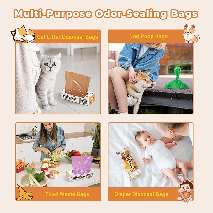 Odor Sealing Small Trash Bags Home & Food Use S-220 Count Disposable Bags - Image 7