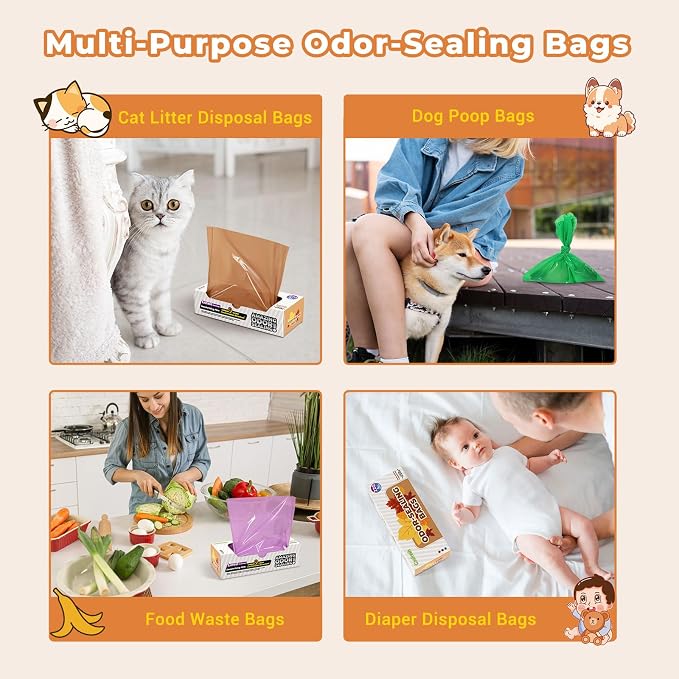 Odor Sealing Small Trash Bags Home & Food Use XS-220 Count Disposable Bags - Image 7