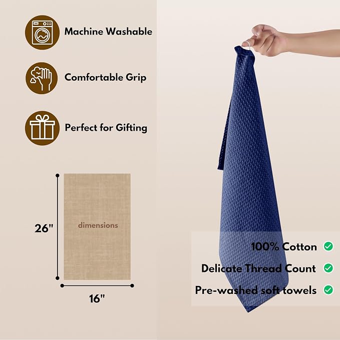 Native Fab Waffle Kitchen Towels 4 Pack - Image 4