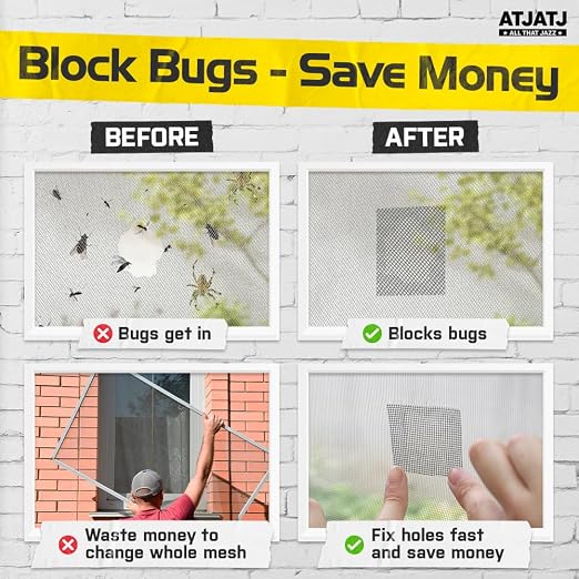 2in x 30ft Window Screen Repair Tape, Screen Door Replacement Kit, Mosquito Net - Image 2