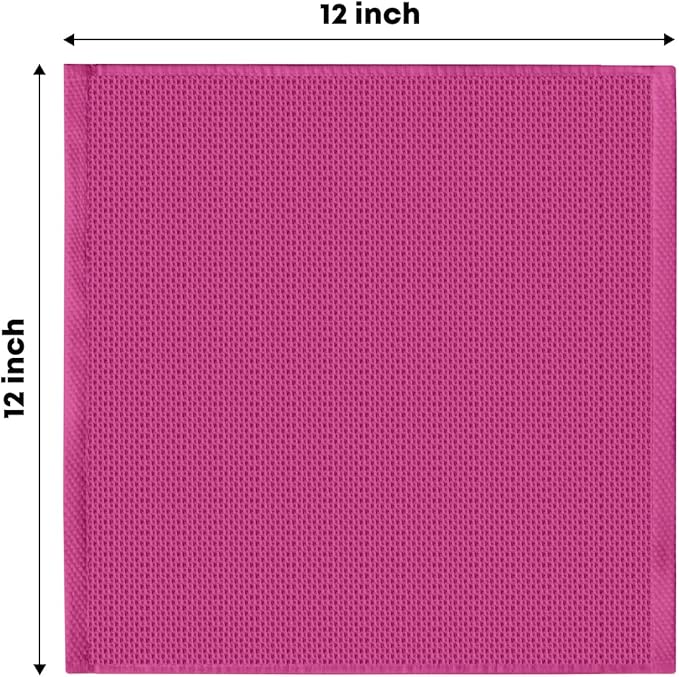 Artoid Mode 100% Cotton Rose Red Waffle Weave Kitchen Dish Cloths, 12x12 Inch - Image 6