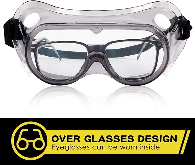 Yunsailing Protective Safety Goggles Lab Over Glasses Clear Anti Fog Eye - Image 4