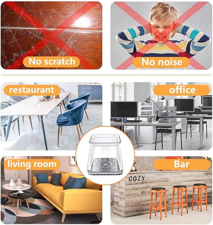 32 Pcs Square Chair Leg Floor Protectors - Image 5