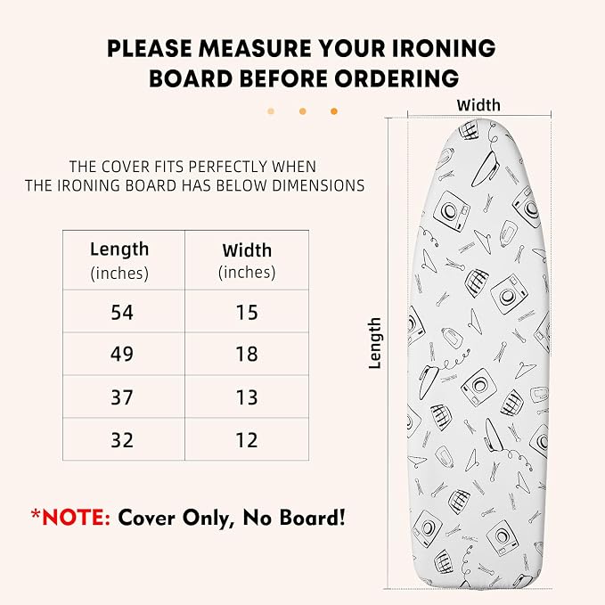 Ironing Board Cover and Pad Standard Size 15 x 54 inch, Heat Reflective - Image 5