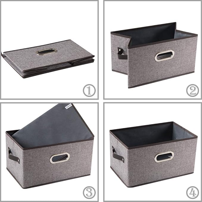 PRANDOM Fodable Storage Bins for Closet Decorative Fabric Storage Baskets Cubes - Image 4