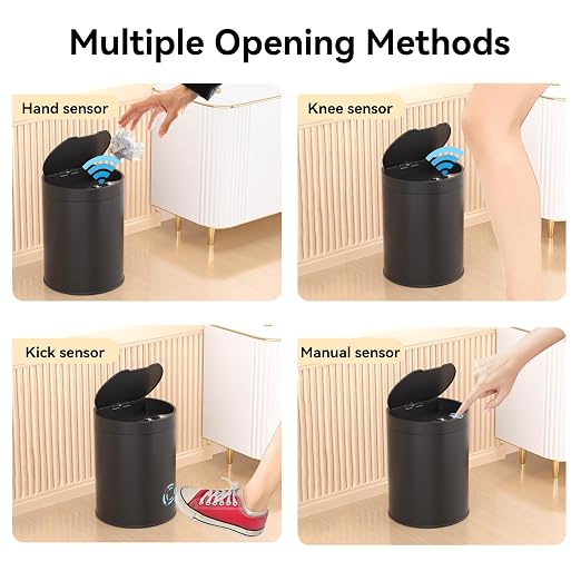 Bathroom Trash Can with Lid 2.6 Gallon Stainless Steel TrashCans Automatic - Image 6
