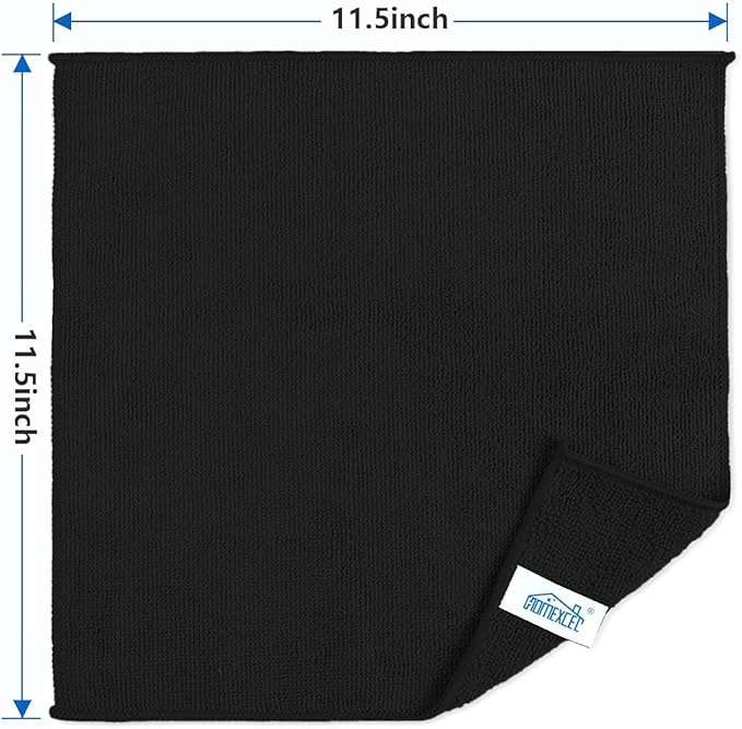 HOMEXCEL Black Microfiber Cleaning Cloth, 50 Pack Cleaning Towels - Image 7