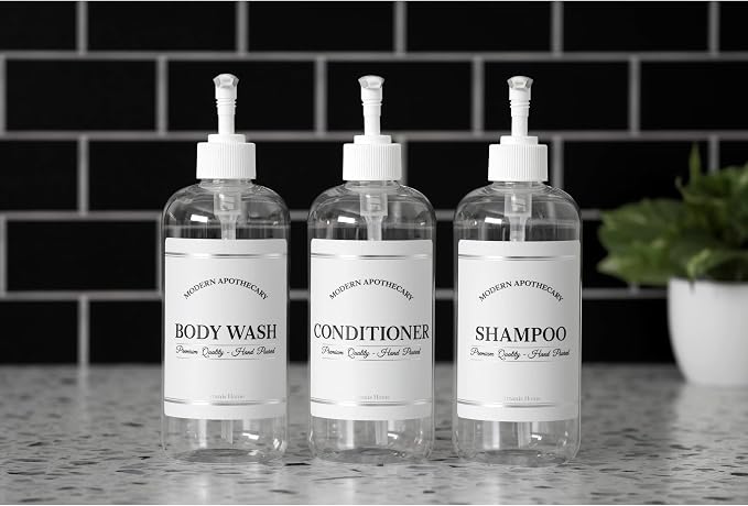 Clear Refillable Shampoo and Conditioner Bottles - Image 2