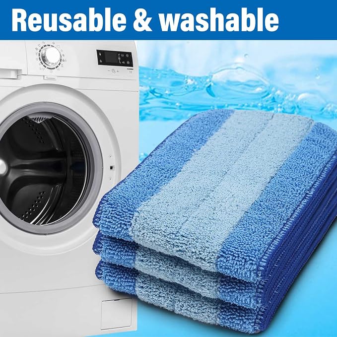 16.5 inch Mop Pads Refills, 3 Pack Microfiber Reusable Replacement Mop Pads - Image 5