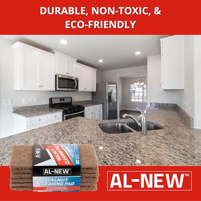 AL-NEW Walnut Cleaning Pads | Versatile, Scratch Resistant Household Cleaning & - Image 5