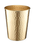 Monarch Abode Brushed Gold Hand Hammered Metal Wastebasket by MonarchAbode