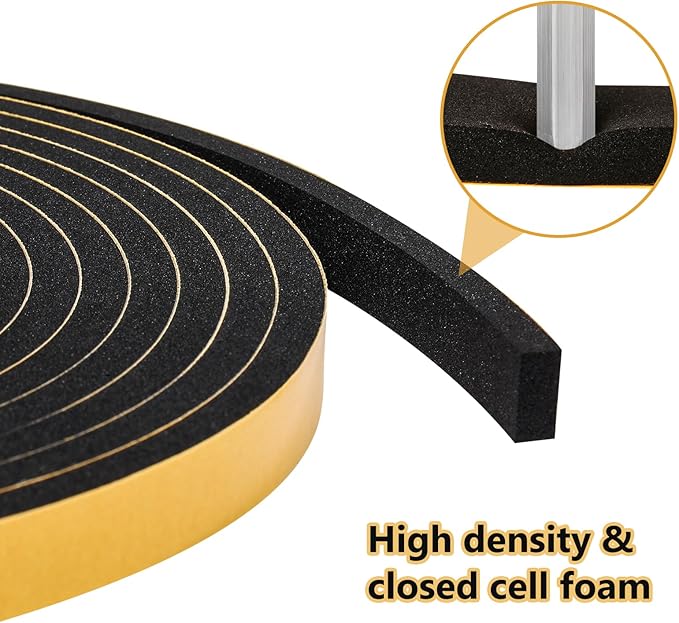 32Feet Weather Stripping Door Seal Strip, Strong Adhesive, Lightproof, - Image 5
