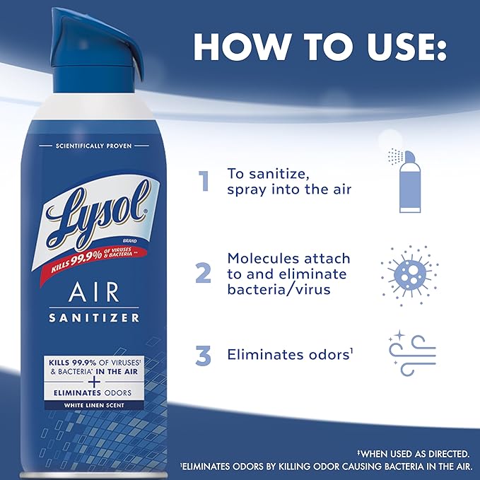 Lysol Air Sanitizer Spray with Odor Eliminator - Image 6