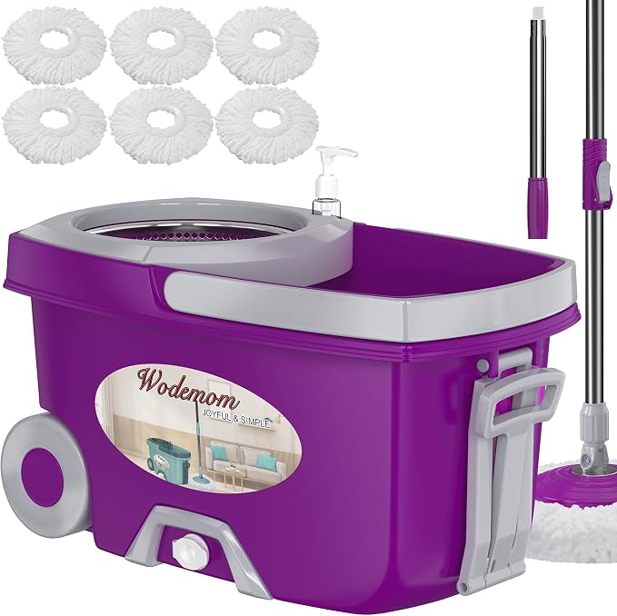 Dual Compartment Spin Mop and Bucket, Mop and Bucket by Wodemom