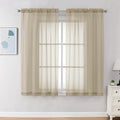 Chyhomenyc Taupe Sheer Curtains 45 Inch Long 2 Panels, Light Filtering Rod by Chyhomenyc