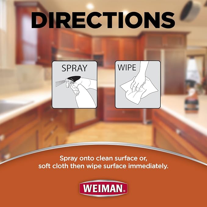 Weiman Cabinet and Wood Cleaner, Clean and Protect Spray - Image 3