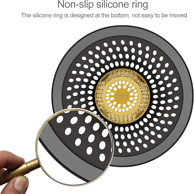 LKEYE Shower Drain Hair Catcher/Bathroom Drain Cover/Bathtub Drain - Image 4