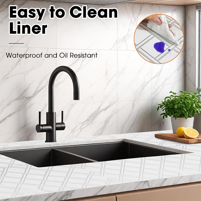 Drawer and Shelf Liners for Kitchen Cabinets Non-Adhesive Cabinet Liners Strong - Image 3