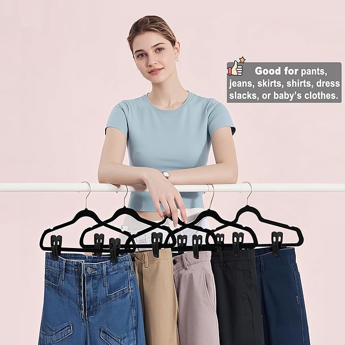 Hanger Clips Perfect for Velvet Hangers, Strong Plastic Clips Pant Skirt Hanger - Image 4