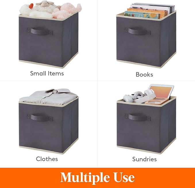 Lifewit 13 Inch Cube Storage Bins, 12 Packs Storage Cubes Foldable Decorative - Image 4