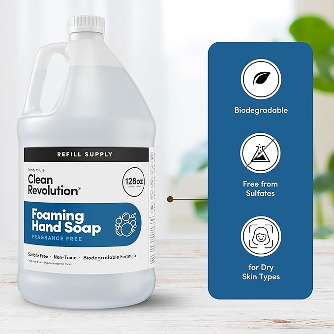 Clean Revolution Foaming Hand Soap Refill Supply Container, Ready to Use Formula - Image 4