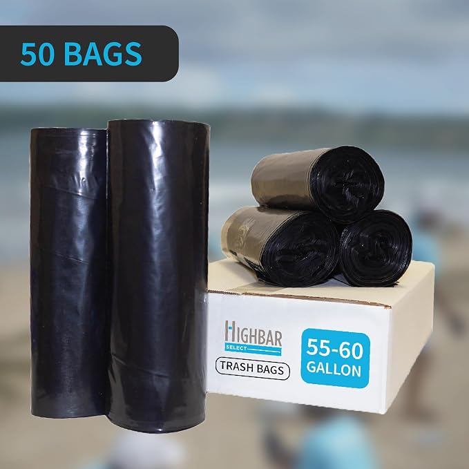 Industrial Grade 50 Count Black Trash Bags, 55-60 Gallon, 2.0 Mil, 36 x 58 - Image 4