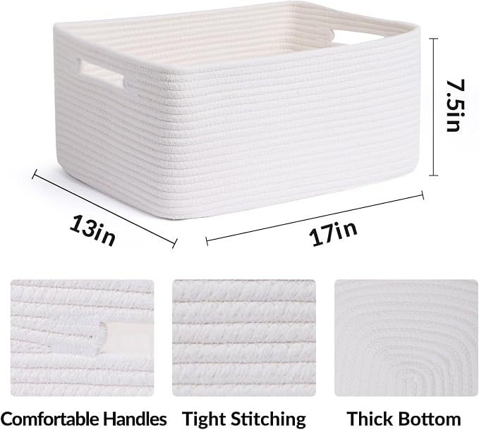 Large Storage Baskets for Organizing, Closet Shelf Baskets for Clothes Blanket - Image 2