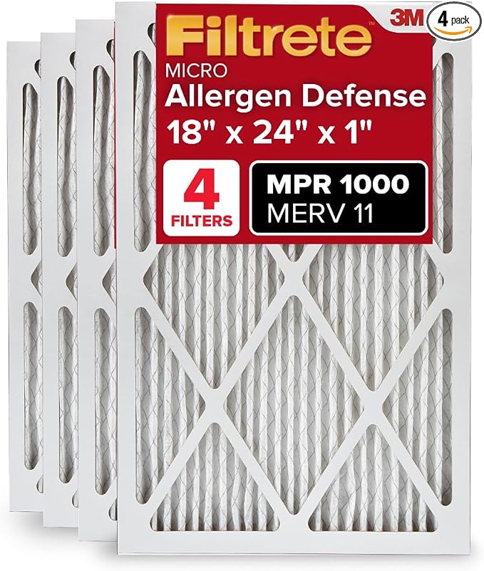 Filtrete 18x24x1 AC Furnace Air Filter, MERV 11, MPR 1000, Micro Allergen by Filtrete