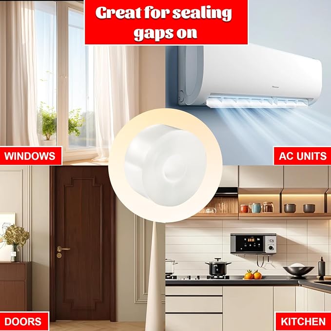 Transparent Window Weather Sealing Tape 2 Inch x 66 FT Weather Stripping - Image 4
