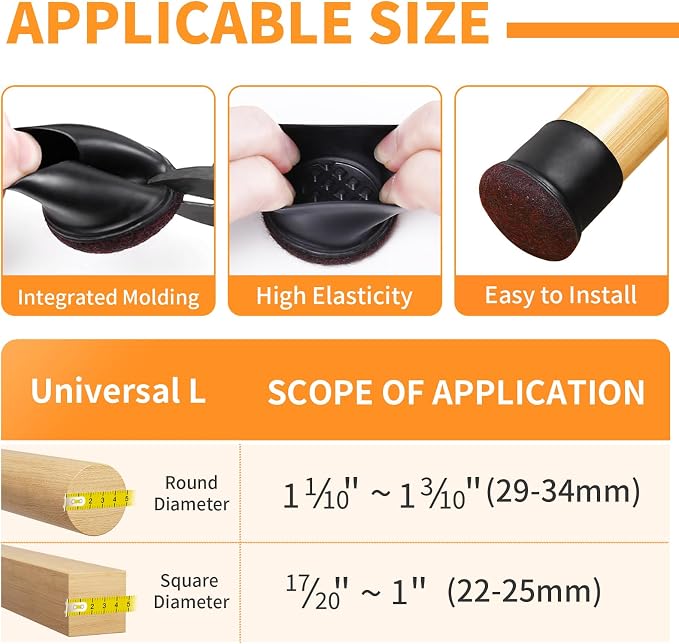 Ezprotekt 24 Pcs Round Silicone Chair Leg Floor Protectors - Image 2