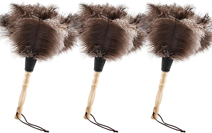 Ostrich Feather Duster 14" Natural Handheld Reusable Feathers Dusters by FeelFunFeather