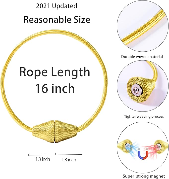 2 PCS Magnetic Curtain Tiebacks, European Style Convenient Drape Tie Backs - Image 3