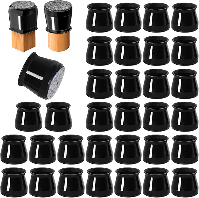 32 Pcs Chair Leg Protectors for Hardwood Floors, Silicone Felt Furniture Leg by OASMU