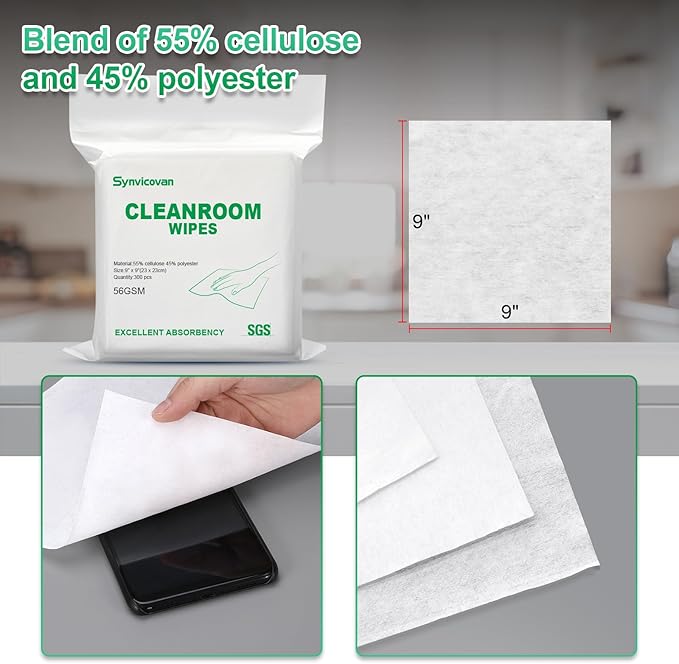 Cleanroom Wipes 9"x9" Lint Free Wipes - Image 3