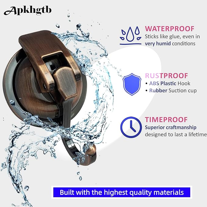 Suction Cup Hooks for Shower, Glass Door, Tile – Loofah, Bath Robe Hook Holder - Image 5