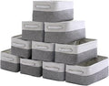 Storage Baskets 12x8x5 inch 10 Pack Fabric Baskets Foldable Storage Bins by Sacyic