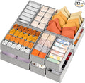 12 Pack Sock Underwear Drawer Organizer Dividers, 116 Cells Fabric Foldable by Criusia